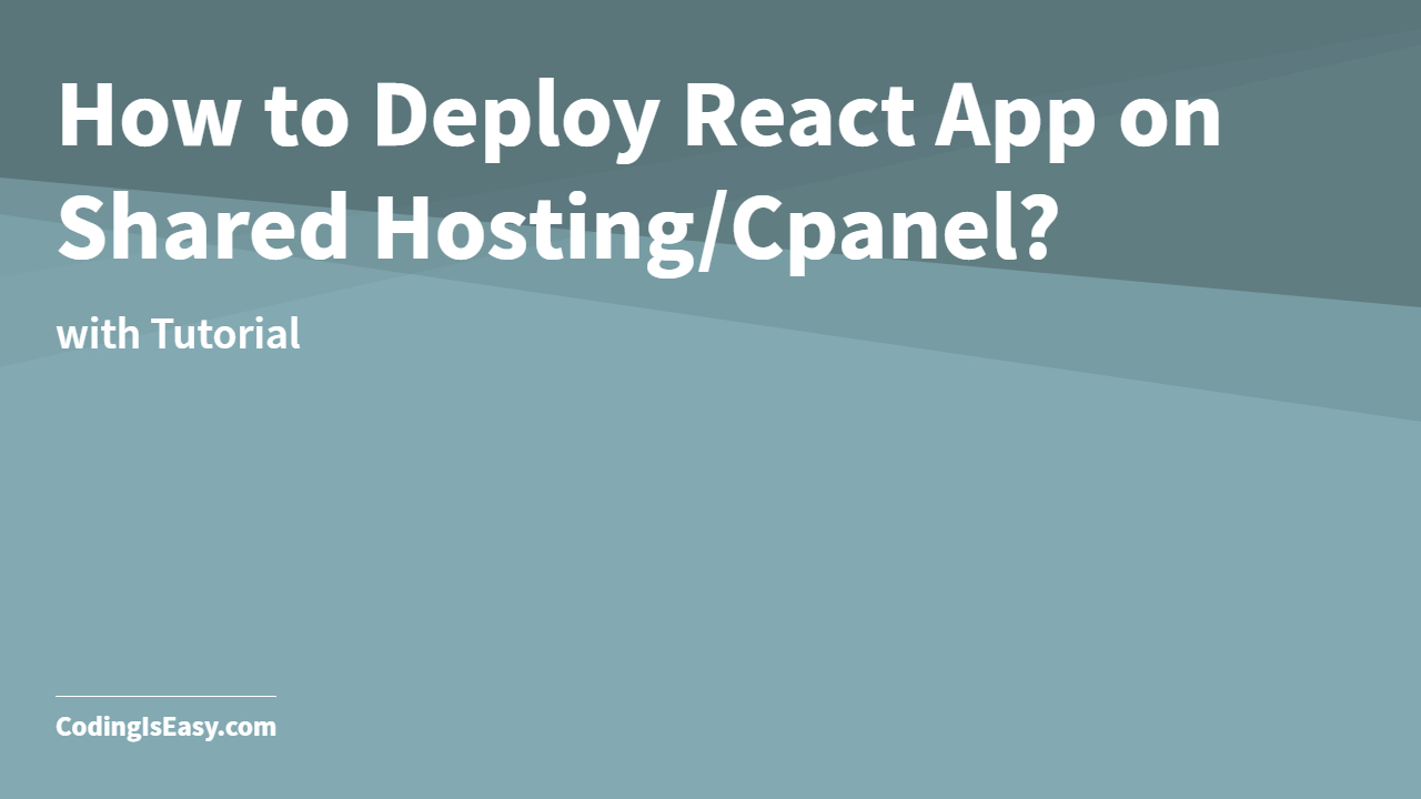 How to Deploy React App on Shared Hosting/Cpanel on Bluehost?