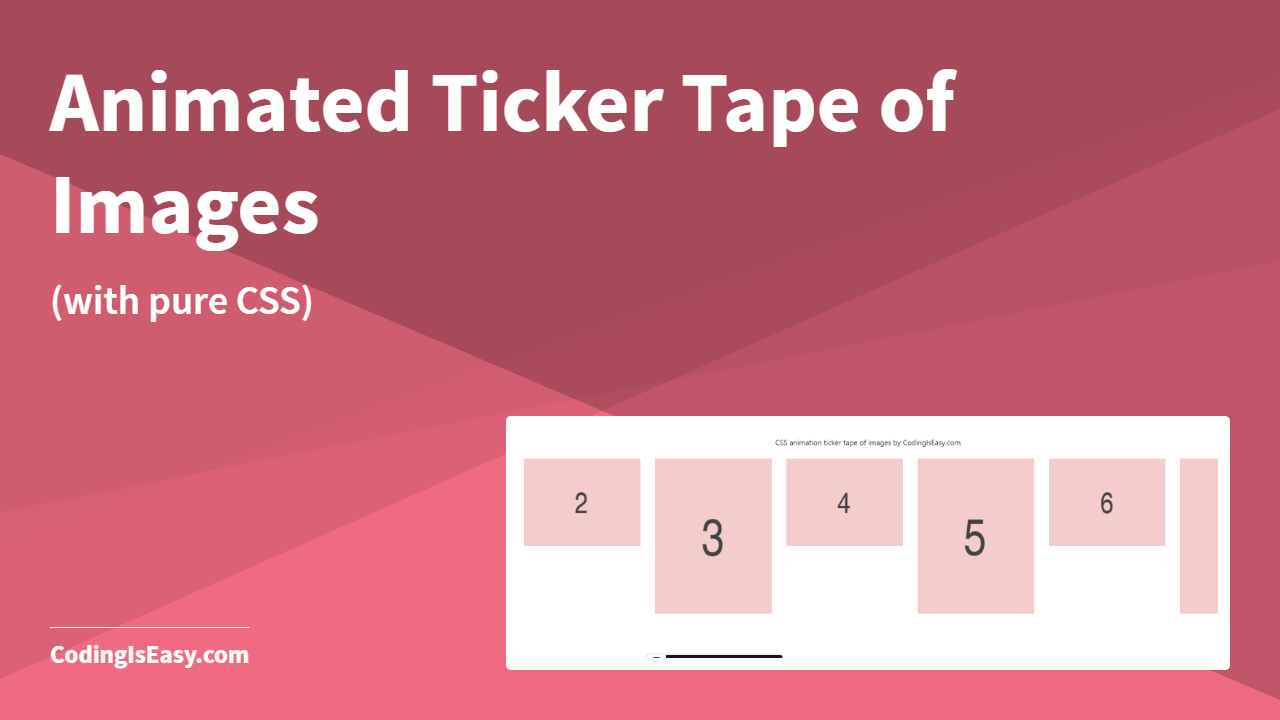 Animated Ticker Tape of Images with CSS