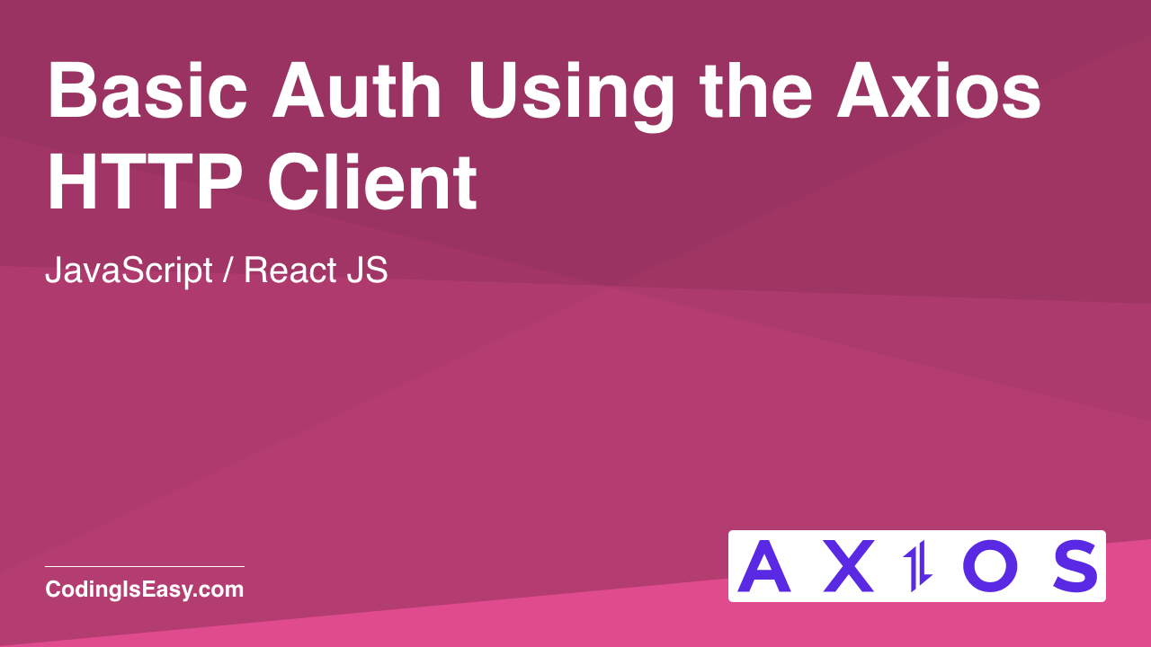 Basic Auth Using the Axios HTTP Client