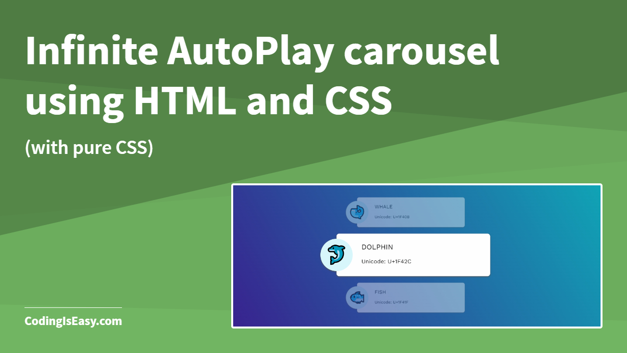 Infinite AutoPlay carousel using HTML and CSS