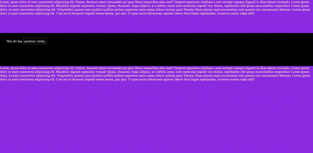 Sticky CSS Position