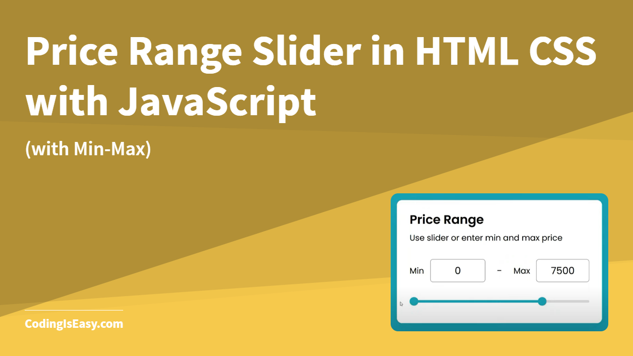 Price Range Slider in HTML CSS with JavaScript