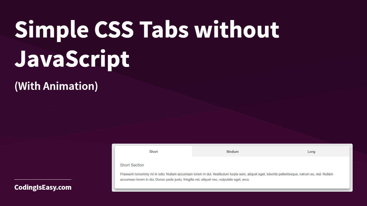 Simple HTML CSS Tabs without JavaScript
