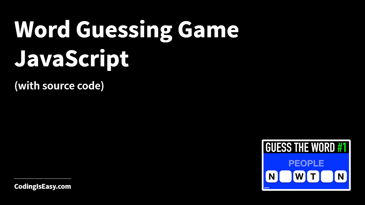 Word Guessing Game in HTML CSS & JavaScript